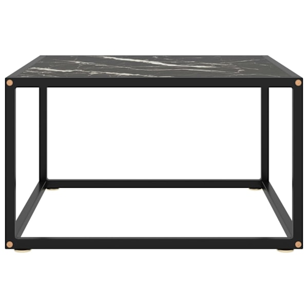vidaXL Soffbord svart med svart marmor glas 60x60x35 cm Svart