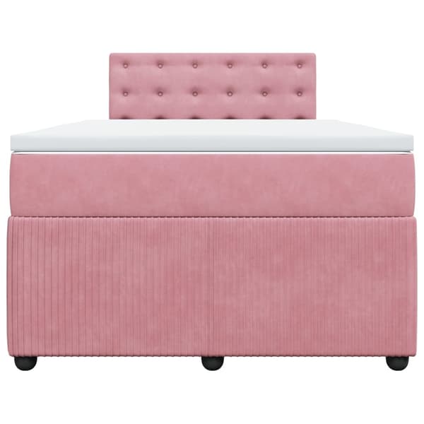 vidaXL Ramsäng med madrass rosa 120x200 cm sammet Rosa