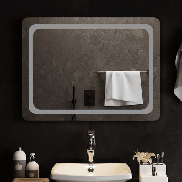 vidaXL Badrumsspegel LED 80x60 cm Transparent