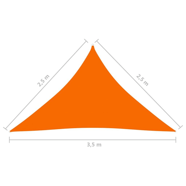 vidaXL Solsegel oxfordtyg trekantigt 2,5x2,5x3,5 m orange Orange