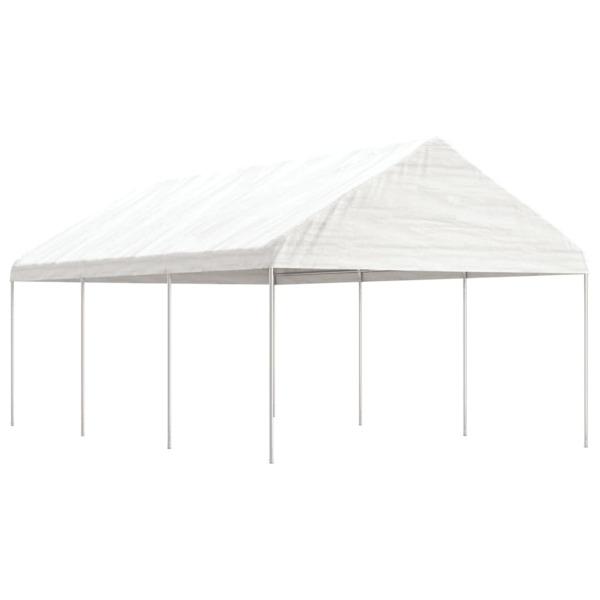 vidaXL Paviljong med tak vit 6,69x4,08x3,22 m polyeten Vit