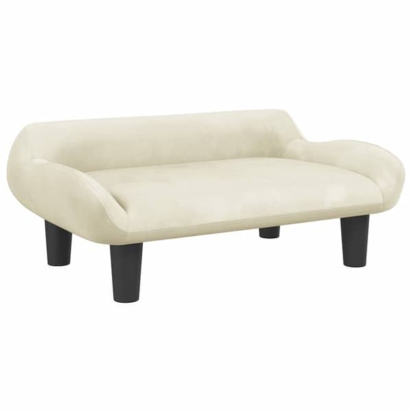 vidaXL Hundbädd gräddvit 70x40x24 cm sammet Kräm