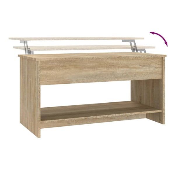 vidaXL Soffbord sonoma-ek 102x50x52,5 cm konstruerat trä Brun