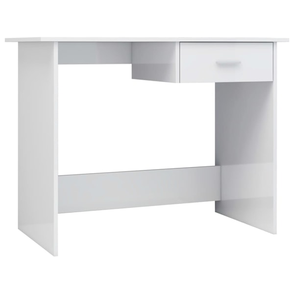 vidaXL Skrivbord vit högglans 100x50x76 cm konstruerat trä Vit