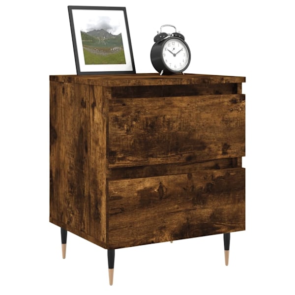 vidaXL Sängbord 2 st rökfärgad ek 40x35x50 cm konstruerat trä Brun