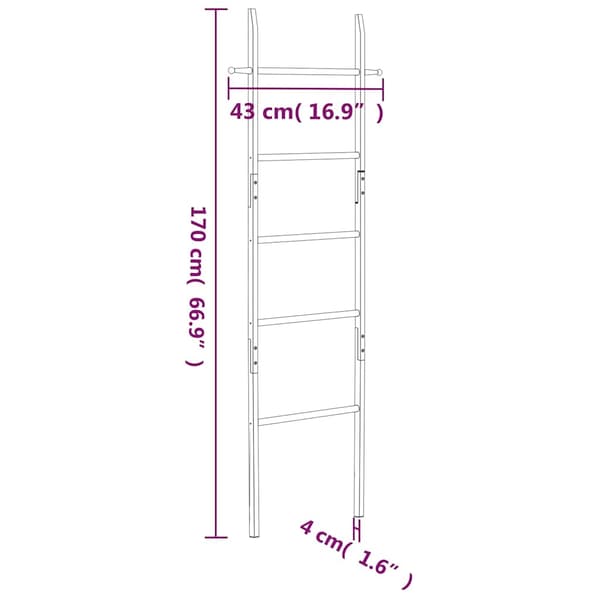 vidaXL Handduksstege 170 cm massivt valnötsträ