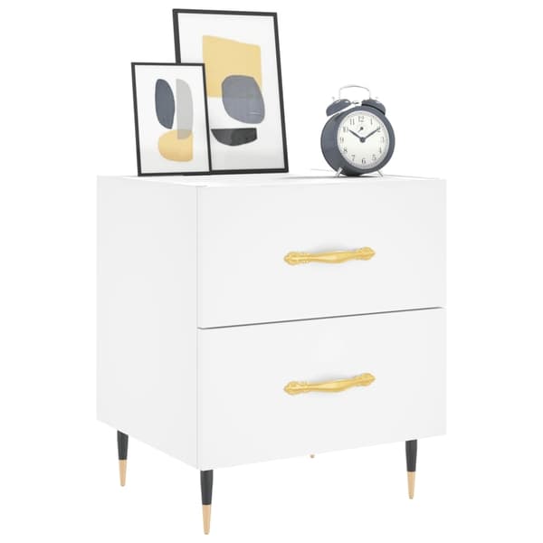 vidaXL Sängbord 2 st vit 40x35x47,5 cm konstruerat trä Vit