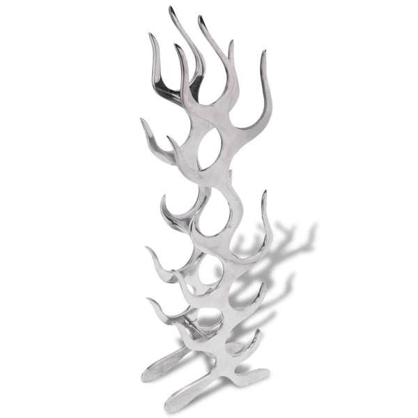vidaXL Vinställ lågor 9 flaskor aluminium silver Silver