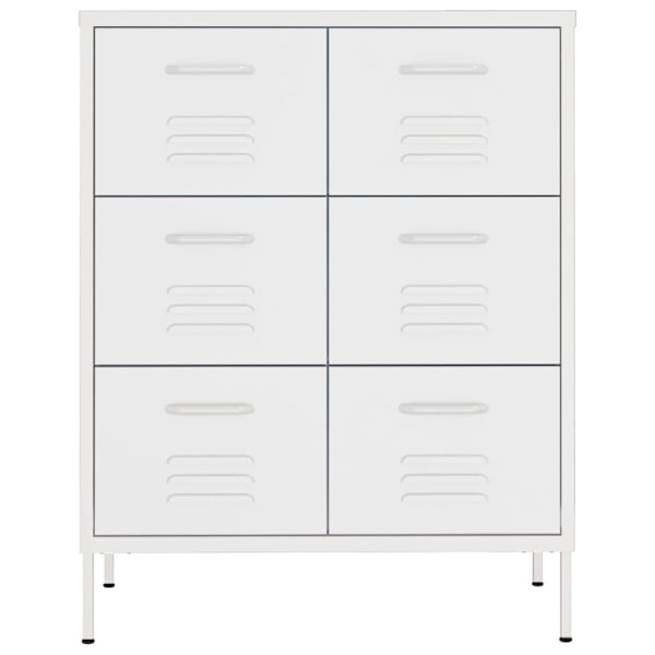 vidaXL Byrå vit 80x35x101,5 cm stål Vit