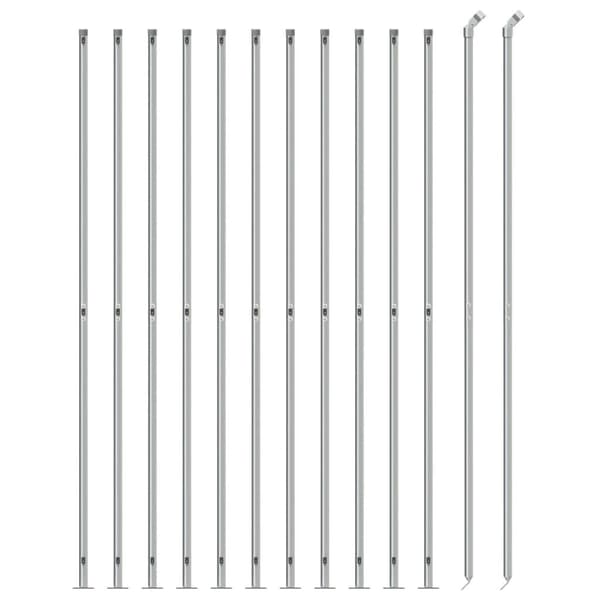 vidaXL Gunnebostängsel med stolpsko silver 1,8x25 m Silver