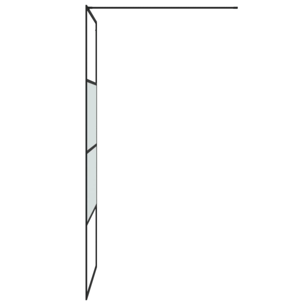 vidaXL Duschvägg svart 90x195 cm halvfrostat ESG-glas Svart