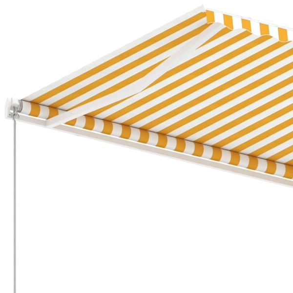 vidaXL Fristående markis manuellt infällbar 350x250 cm gul/vit Gul