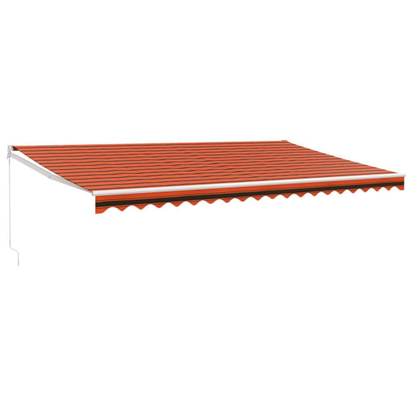 vidaXL Markis infällbar orange och brun 5x3 m tyg&aluminium Orange