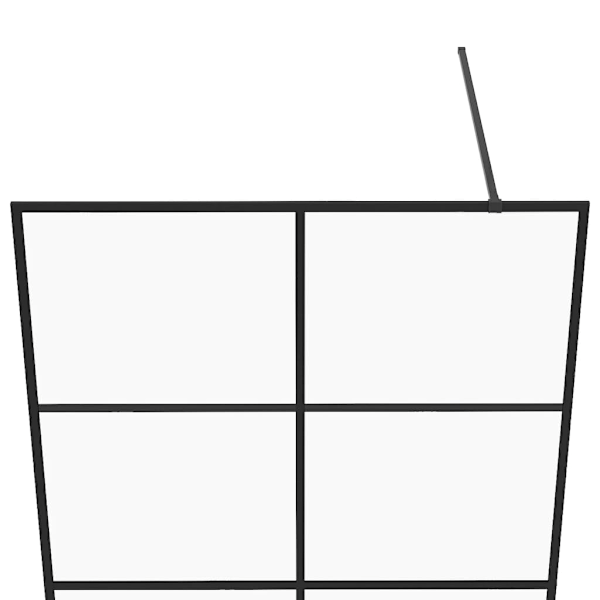 vidaXL Duschvägg med klart ESG-glas 100x195 cm svart Transparent