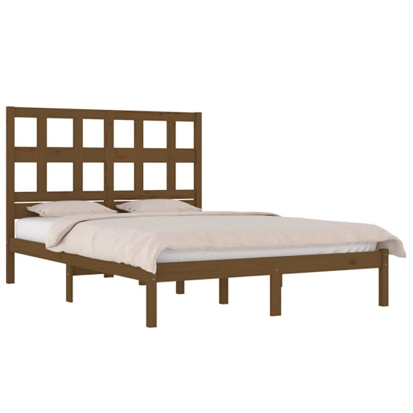 vidaXL Sängram honungsbrun massiv furu 120x200 cm enkelsäng Brun