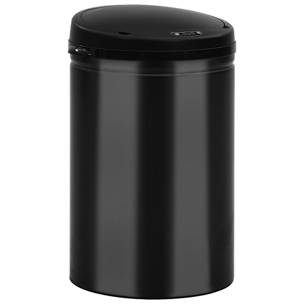 vidaXL Soptunna med automatisk sensor 30 L kolstål svart Svart