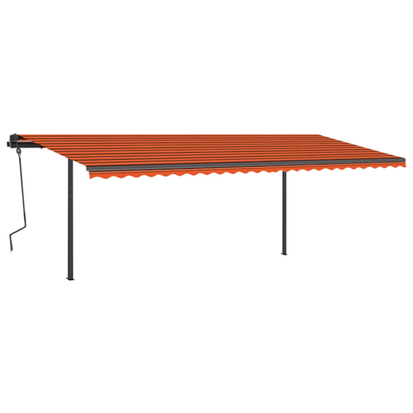 vidaXL Automatisk markis med vindsensor & LED 6x3,5 m orange/brun Flerfärgsdesign