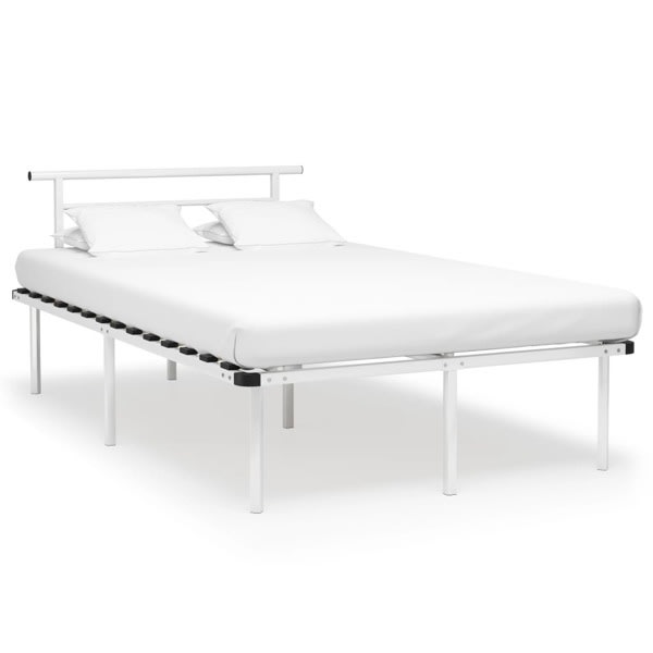 vidaXL Sängram vit metall 120x200 cm Vit