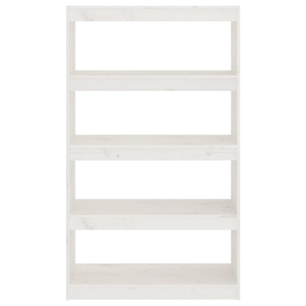 vidaXL Bokhylla/Rumsavdelare vit 80x30x135,5 cm massiv furu Vit