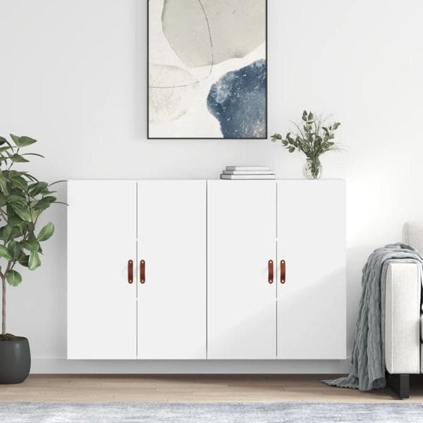 vidaXL Väggskåp 2 st vit 69,5x34x90 cm Vit