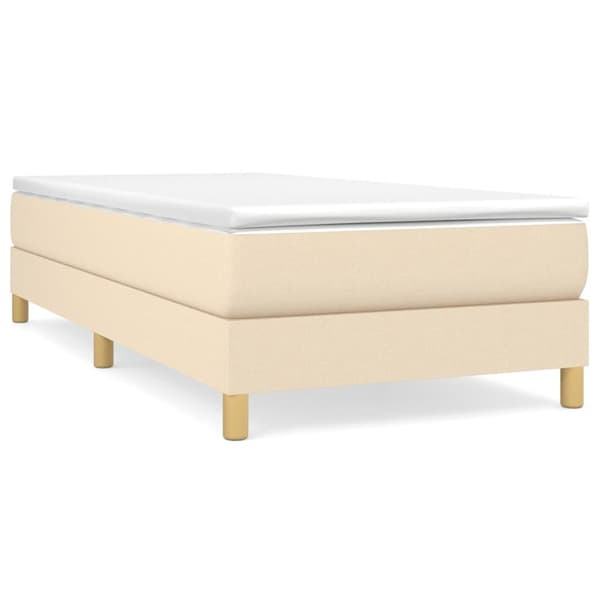 vidaXL Ramsäng gräddvit 90x200 cm tyg Kräm