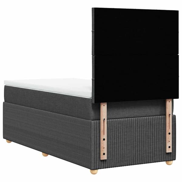 vidaXL Ramsäng med madrass mörkgrå 90x200 cm tyg Grå