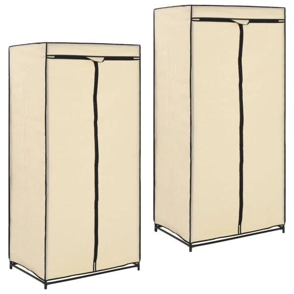 vidaXL Garderober 2 st gräddvit 75x50x160 cm Creme