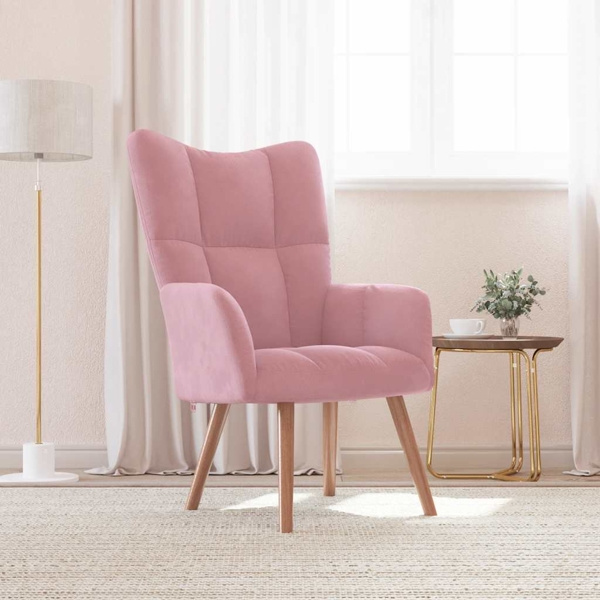 vidaXL Vilstol rosa sammet Rosa