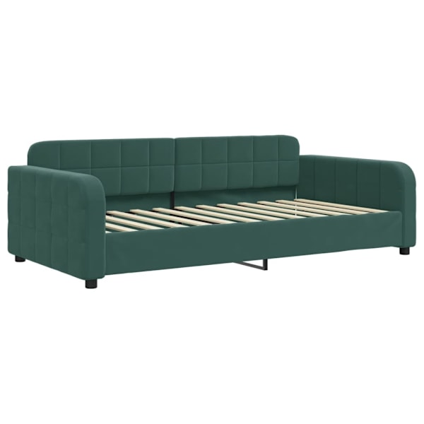 vidaXL Dagbädd utdragbar med lådor mörkgrön 90x200 cm sammet Grön