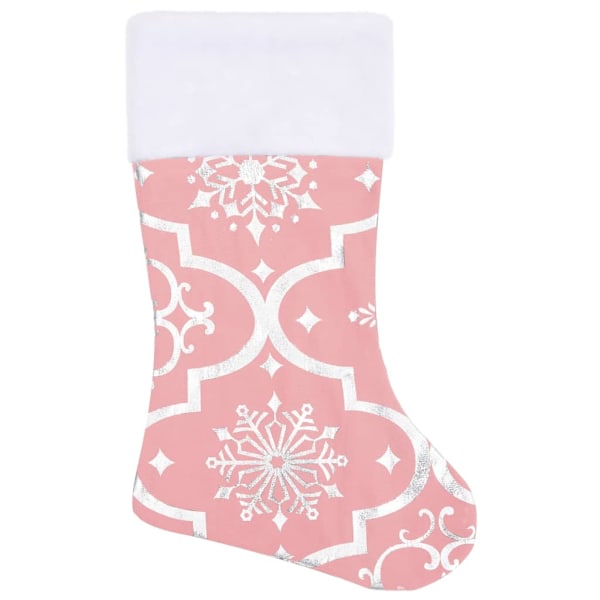 vidaXL Julgranskrage lyxig med rosa strumpa 90 cm tyg Rosa