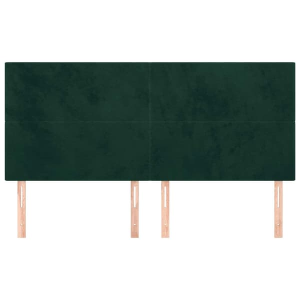 vidaXL Sänggavel mörkgrön 160x5x118/128 cm sammet Grön