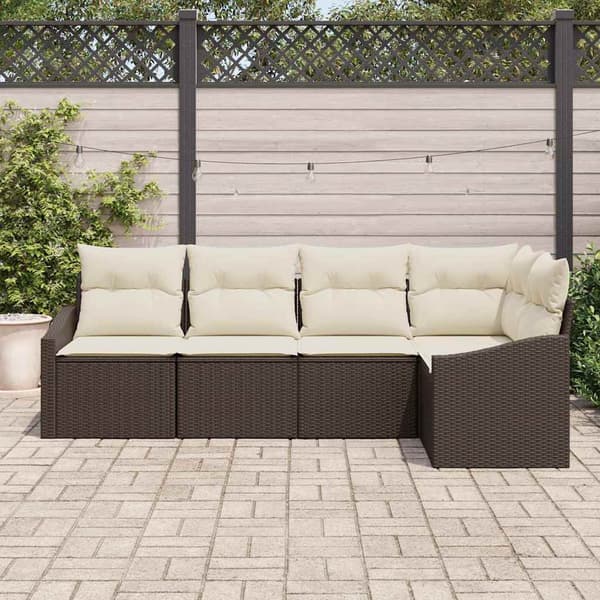 vidaXL Soffset 5 st Brun konstrotting Brun