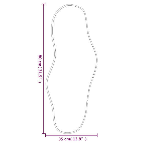 vidaXL Väggspegel svart 80x35 cm Svart