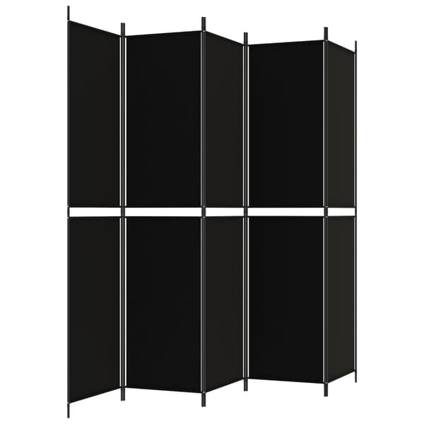 vidaXL Rumsavdelare 5 paneler svart 250x220 cm tyg art