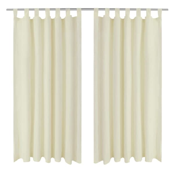 vidaXL 2-pack gardiner med öglor i gräddvit microsatin 140 x 245 cm Creme