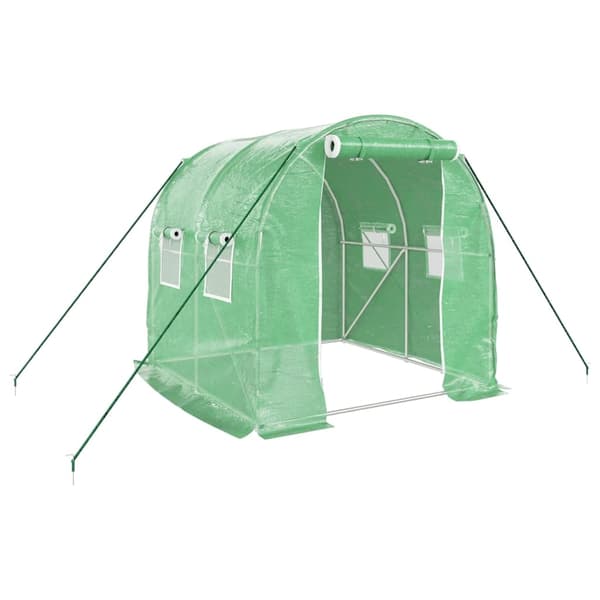 vidaXL Växthus med stålram grön 4 m² 2x2x2 m Grön