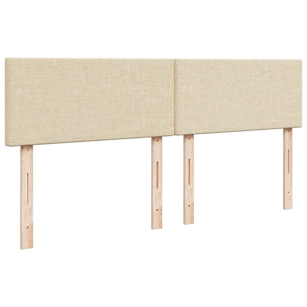 vidaXL Ramsäng med madrass gräddvit 200x200 cm tyg Kräm