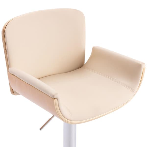vidaXL Barstol gräddvit konstläder Creme