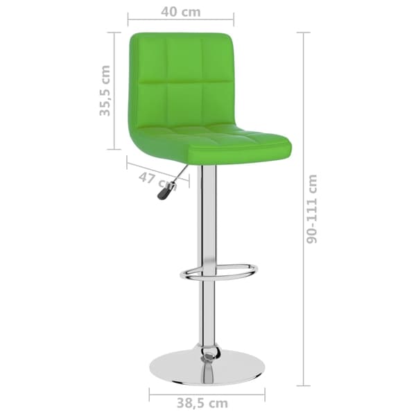 vidaXL Barstol grön konstläder Grön