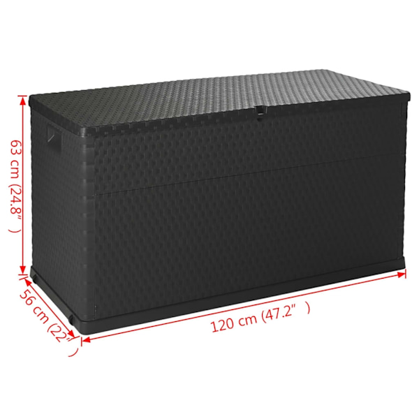 vidaXL Dynbox antracit 120x56x63 cm PP-rotting Antracit