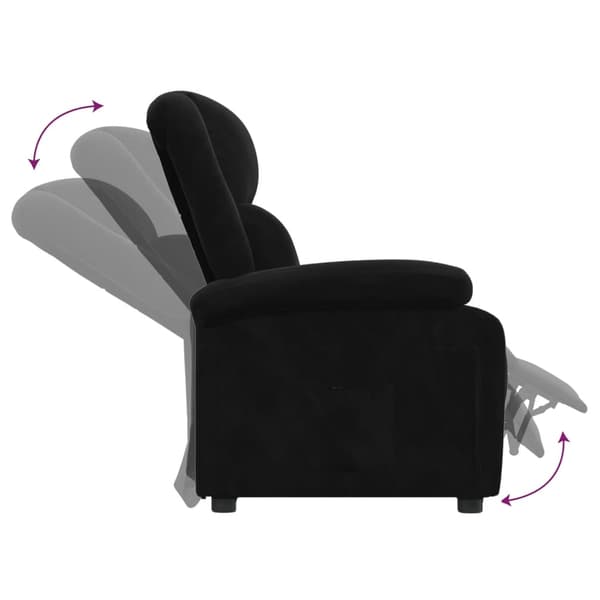 vidaXL Reclinerfåtölj svart sammet art