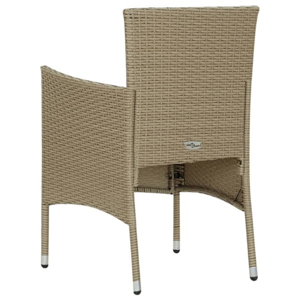 vidaXL Matgrupp för trädgården 3 delar med dynor konstrotting beige Beige