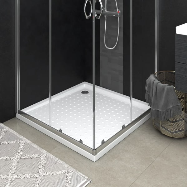 vidaXL Duschkar med prickar vit 90x90x4 cm ABS Vit