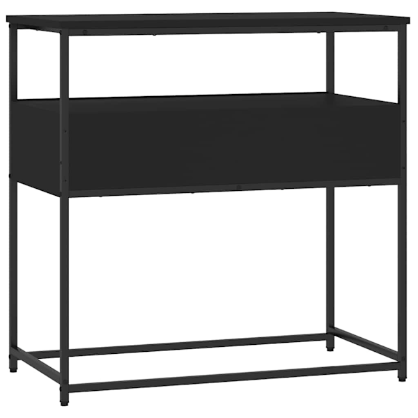 vidaXL Avlastningsbord svart 75x40x75 cm konstruerat trä Svart
