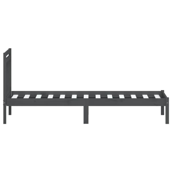 vidaXL Sängram grå massiv furu 100x200 cm Grå