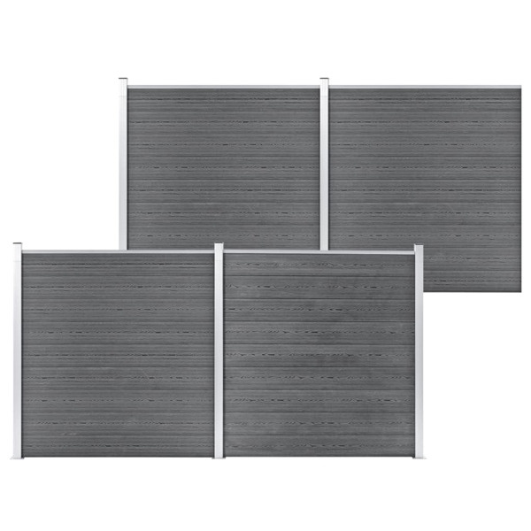 vidaXL Staketpanel WPC 699x186 cm grå grå