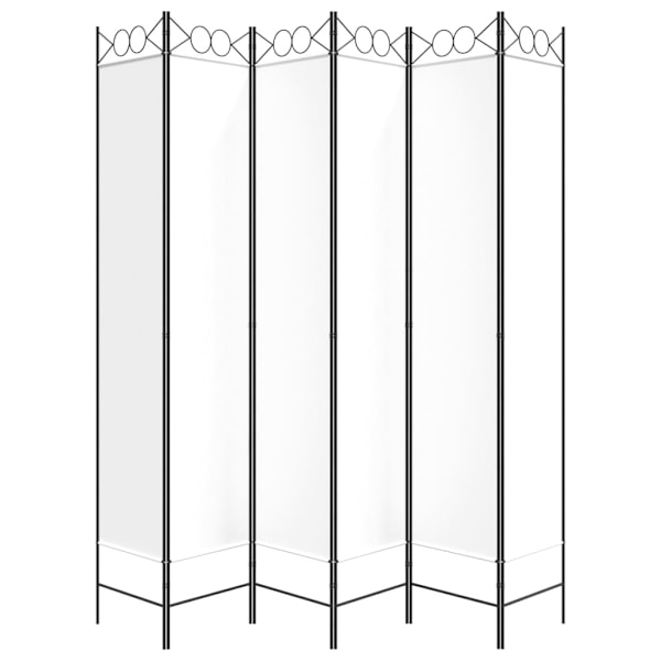 vidaXL Rumsavdelare 6 paneler vit 240x220 cm tyg Vit