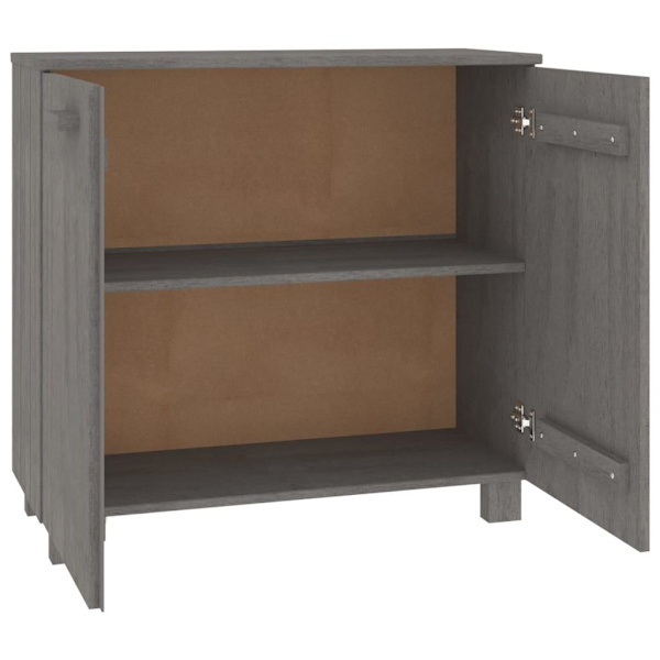 vidaXL Skåp HAMAR ljusgrå 85x35x80 cm massiv furu grå