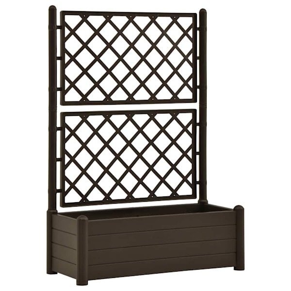 vidaXL Odlingslåda med spaljé 100x43x142 cm PP mocka Antracit