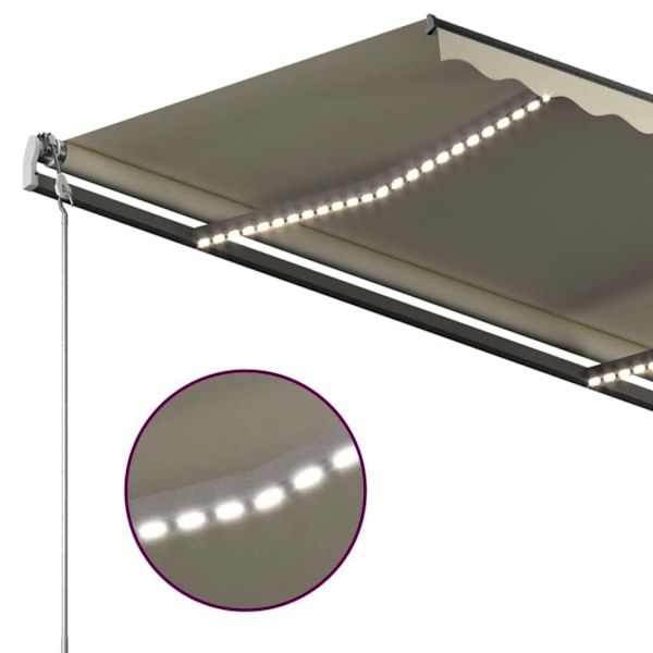vidaXL Automatisk markis med vindsensor & LED 3x2,5 m gräddvit Creme